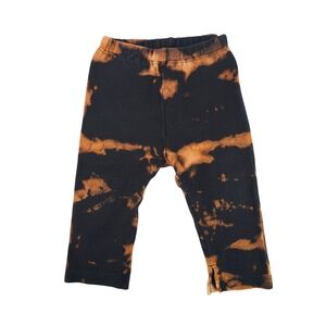 Uniqlo Baby Tie-Dye Ribbed Leggings - Black & Orange | Size 12 - 18M